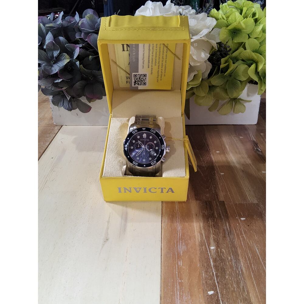 Invicta Pro Diver Chronograph Flame Fusion Crystal Blue Dial Stainless Watch